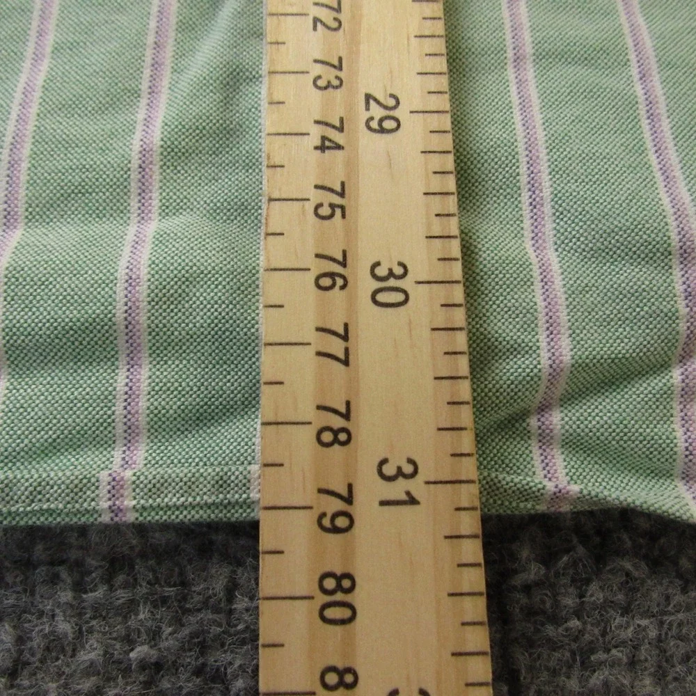 Ralph Lauren Shirt Mens XL Green Stripe Classic‎ Fit Short Sleeve Button Down